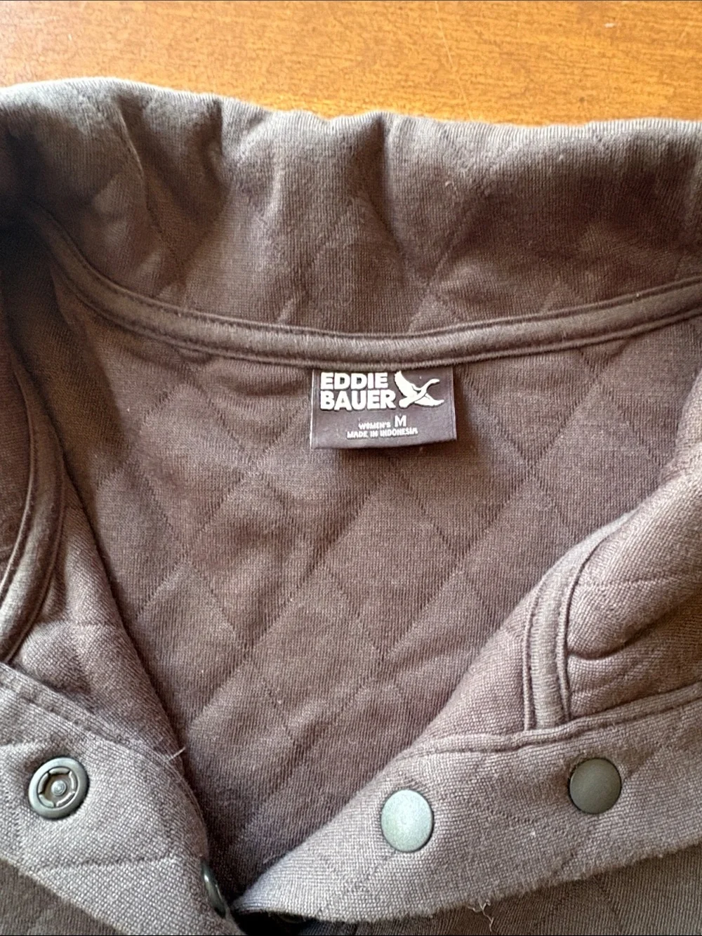 Eddie Bauer 1/4 Snap Quilted Pullover, Size Medium